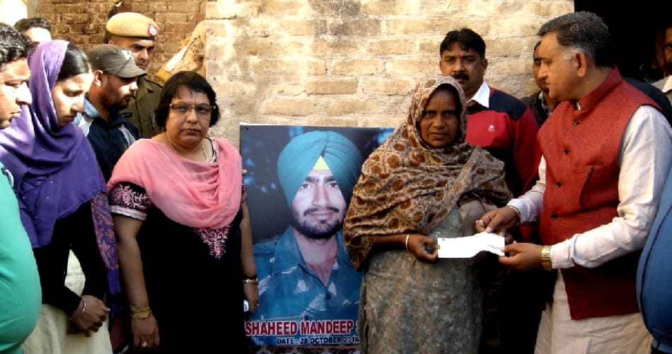 martyr mandeep singh family got promised compensation
