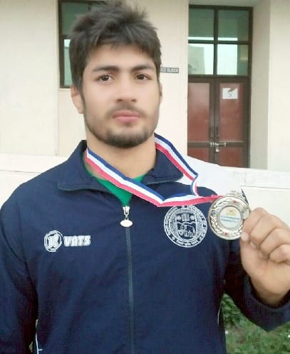 Pradeep All India University wrestling silver