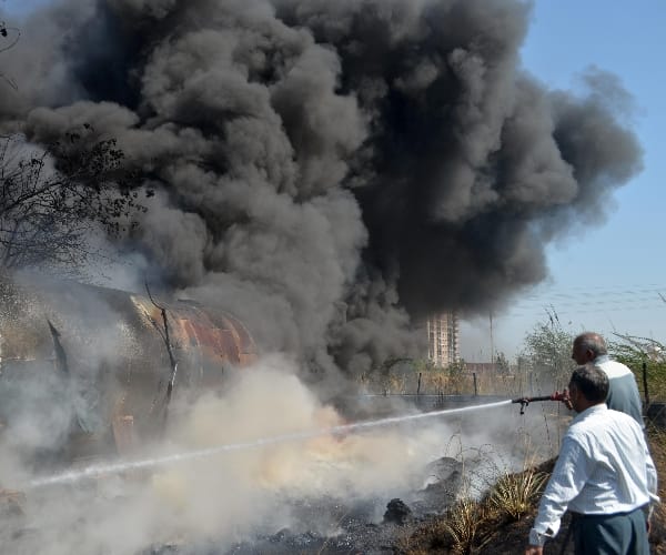 fire in a factory in Lucknow.