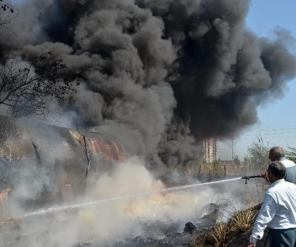fire in a factory in Lucknow.