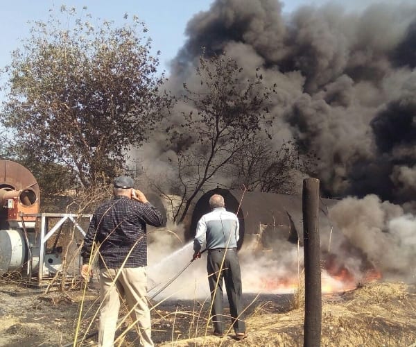 fire in a factory in Lucknow.