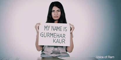 rahul gandhi came with Gurmehr singh , over seven million users shared the message