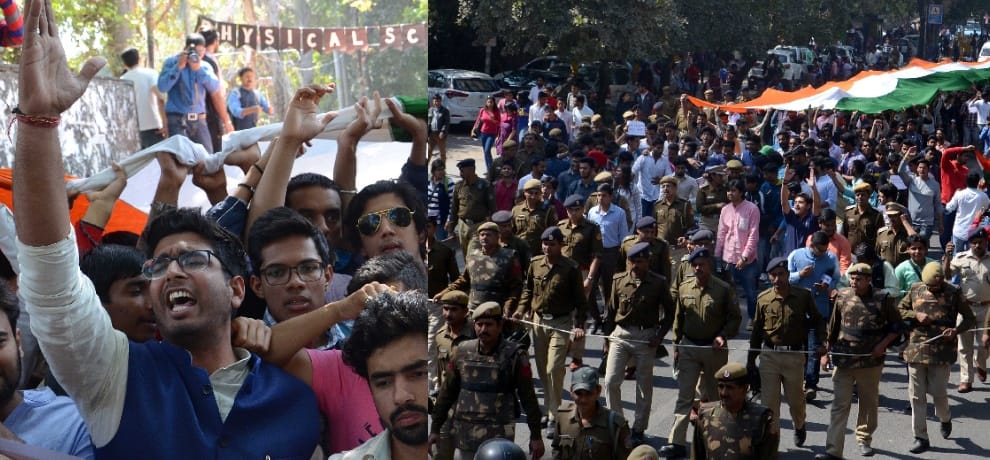 DUSU 180 feet long tricolor circled the campus