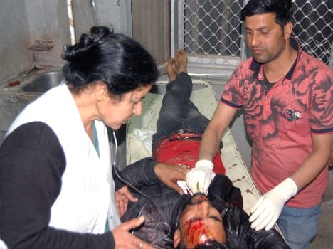 car truck collied our person injured in iti chowk.