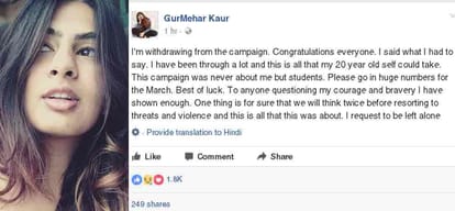 du students and teachers march in favour of gurmehar kaur 