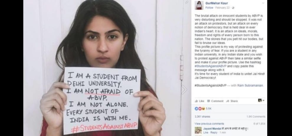 know all about gurmehar kaur poster video truth