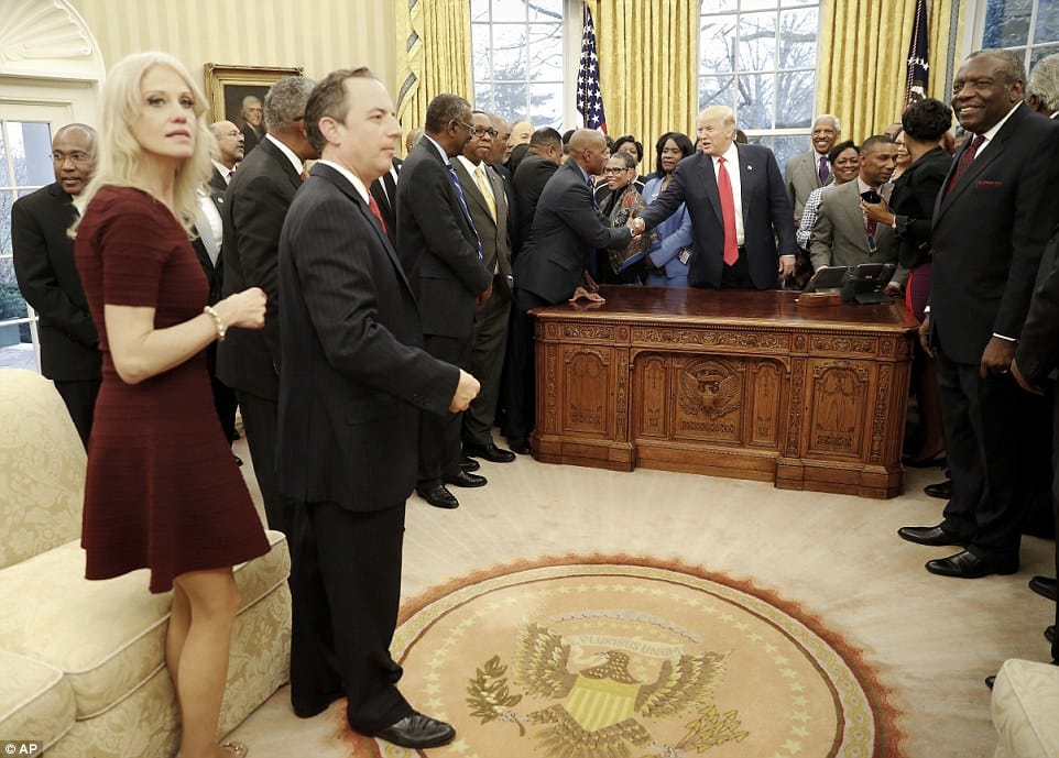 Trump's associate Kellyanne Conway sitting on sofa with heels, photo viral on social media