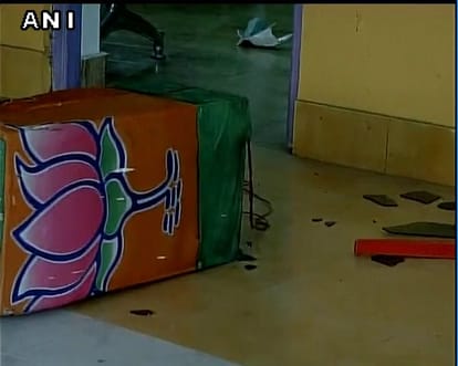 attacked in BJP office imphal, alleges Congress involvement
