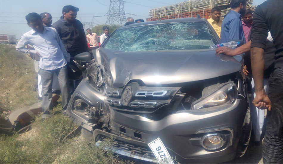 five injured in road accident at kanpur