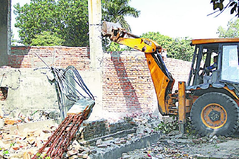 Bulldozers went on illegal construction