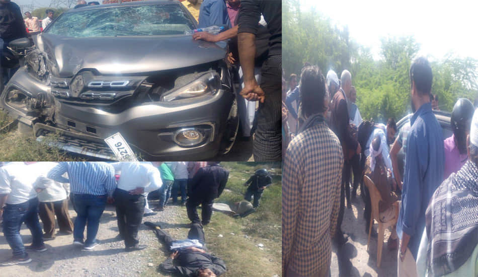 five injured in road accident at kanpur
