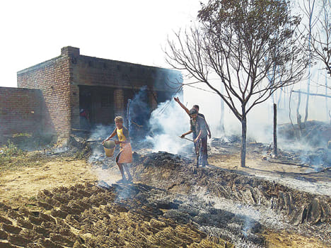 Household and three goats died from the fire lit