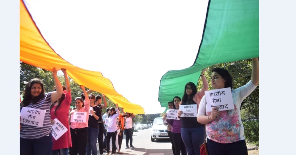 ABVP protest in punjab university, tiranga yatra in pu