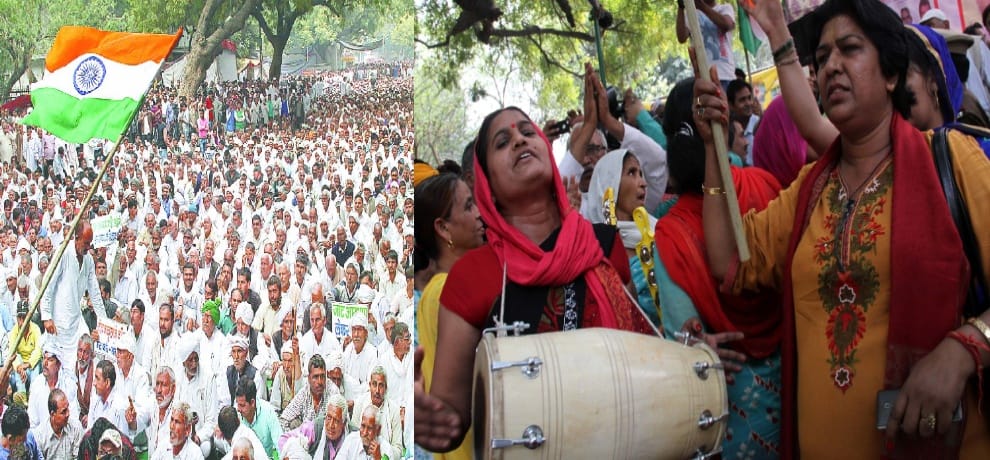 Delhi show strength Jats, Jat women gathered drum cymbal