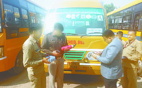 School bus Got under checking , 33 vichels under chalan