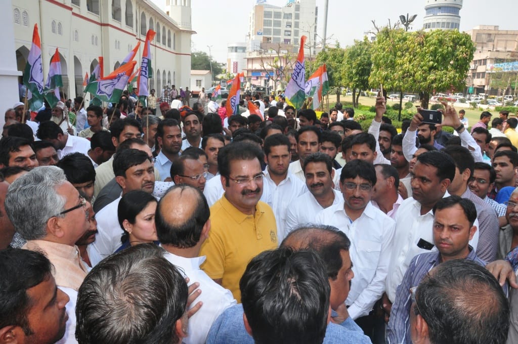 Protest at jaipur police commissionerate