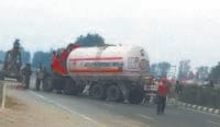 road accident, lpg gas tanker, gas lick, truck, kurukshetra