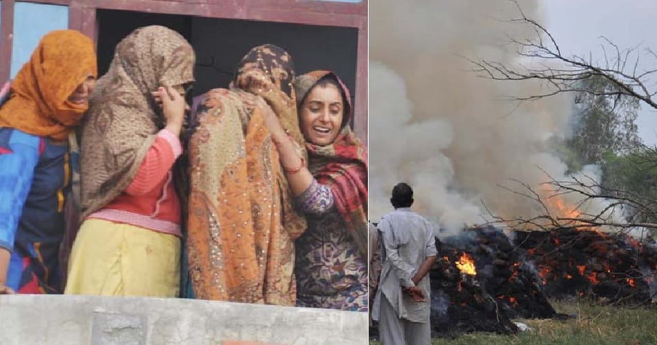 funeral of six people at bras village of karnal, killed in road accident at ambala