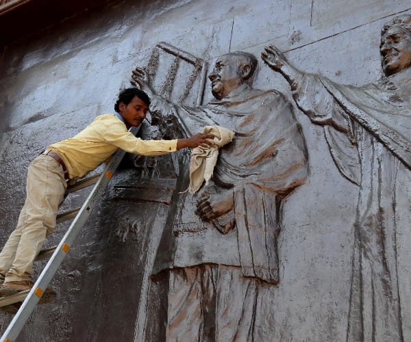 cleaning of ambedkar park in Lucknow.