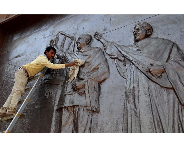 cleaning of ambedkar park in Lucknow.