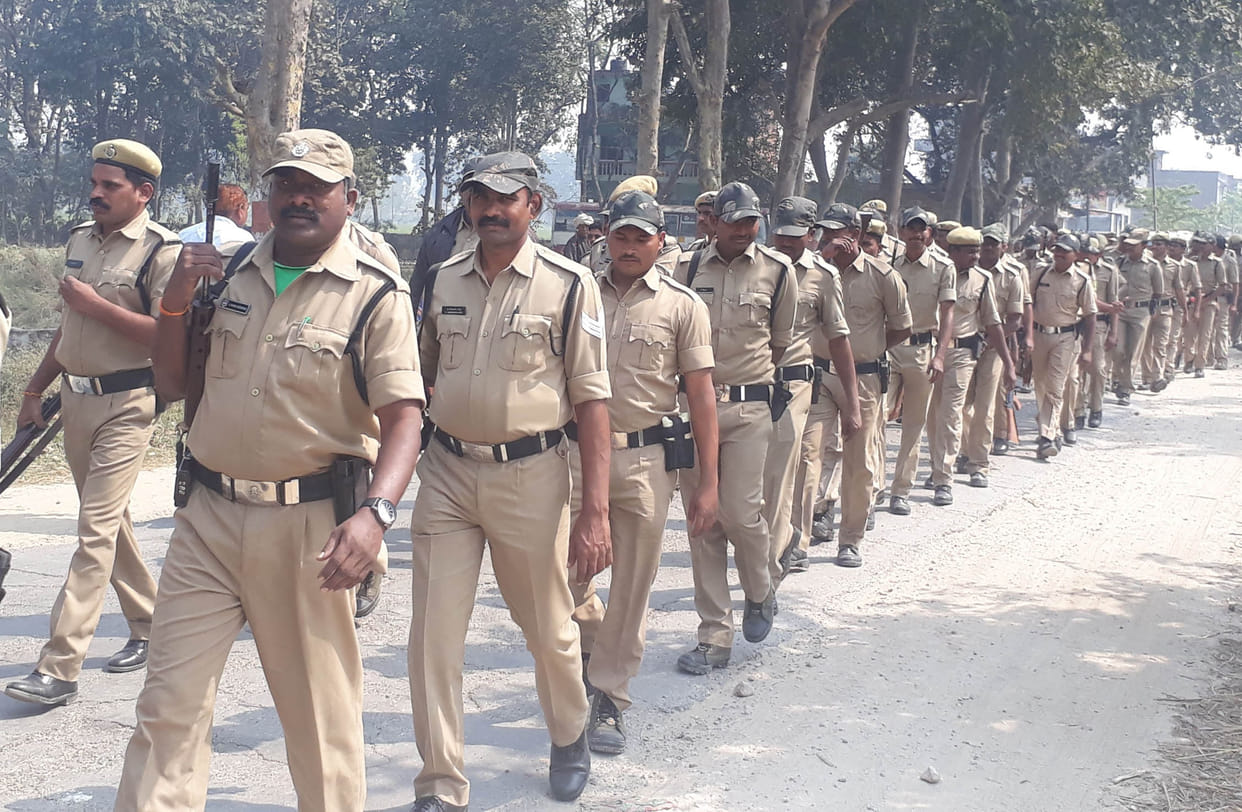 Police and army troops to guard the root marches