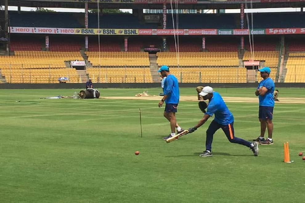 team india practice session in bengluru ahead second test against Australia