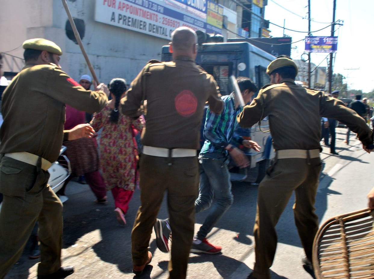 voilance protest in jammu