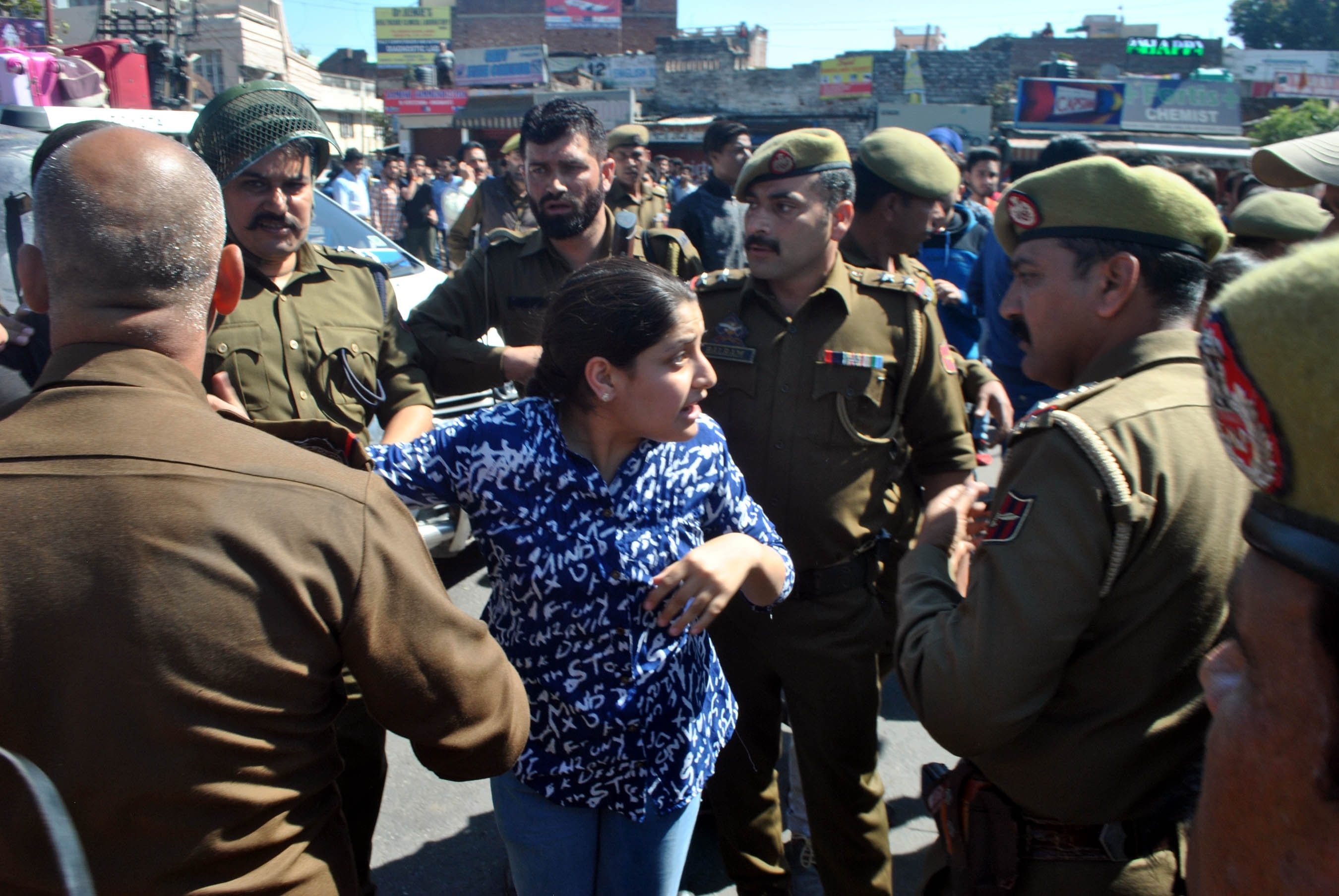 voilance protest in jammu