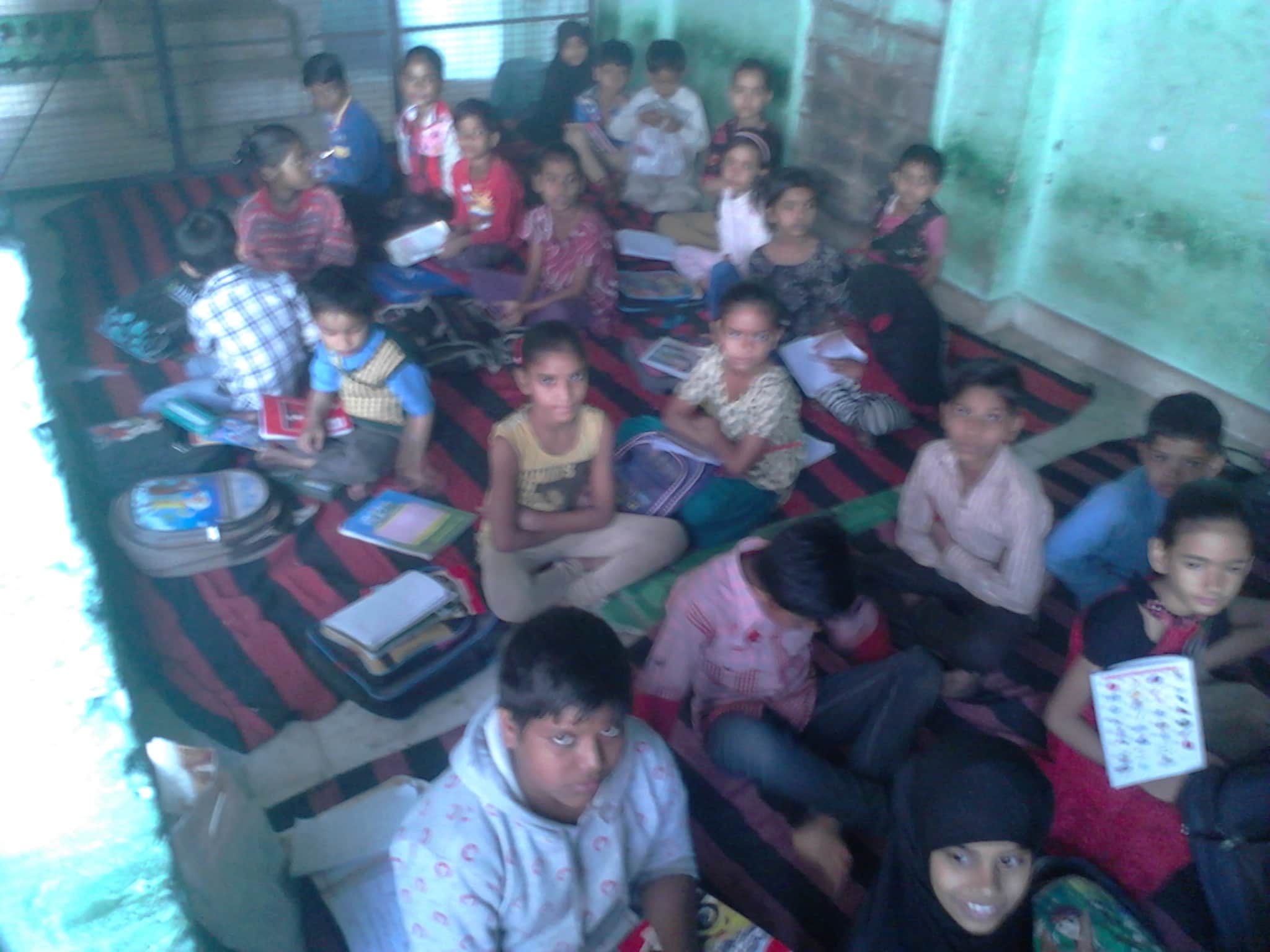 children in Primary school are reading in these circumstances