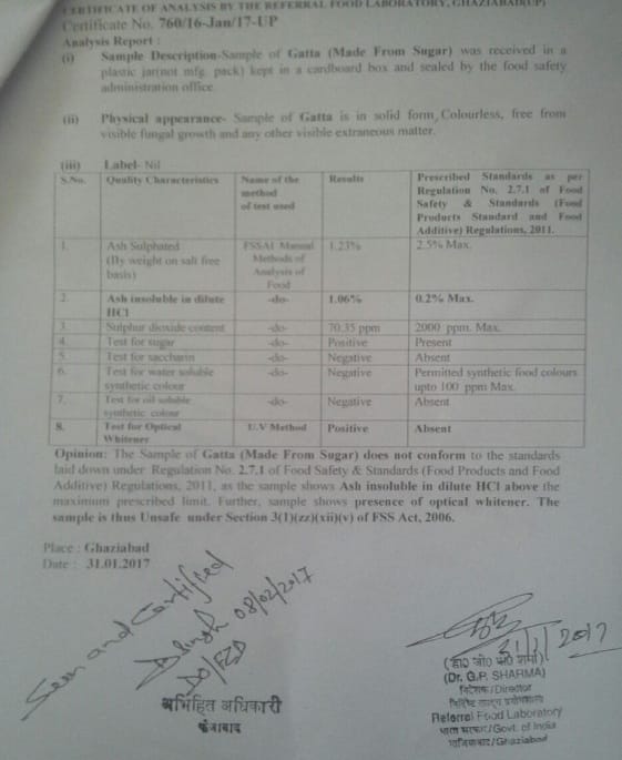 Dangerous chemicals found in Gatta