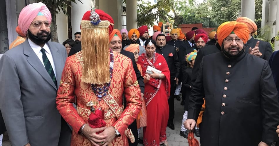 punjab congress state president captain amrinder singh grand son royal wedding with mriganka