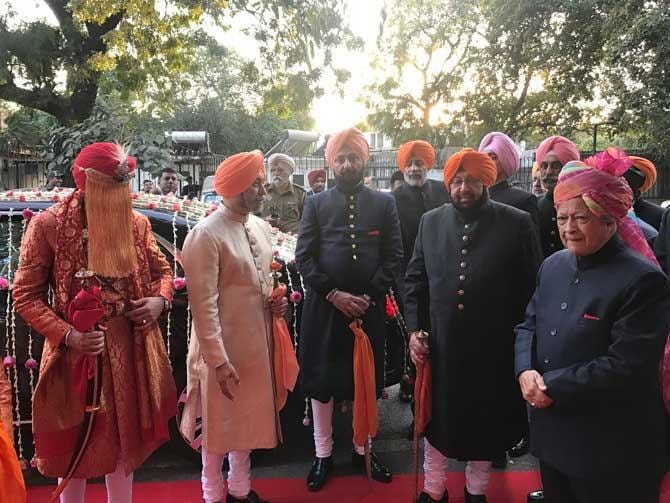 punjab congress state president captain amrinder singh grand son royal wedding with mriganka