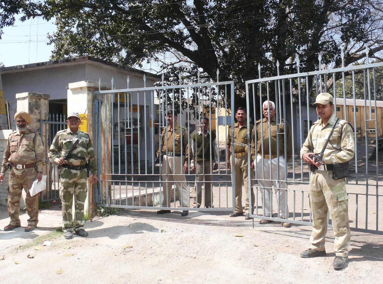 CISF personnel in monitoring the strong room