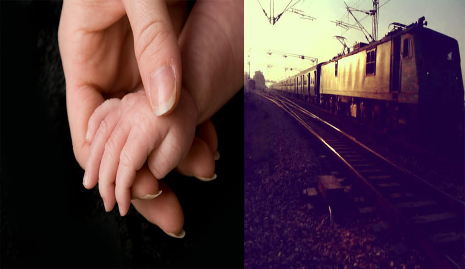 woman give birth to a baby in train