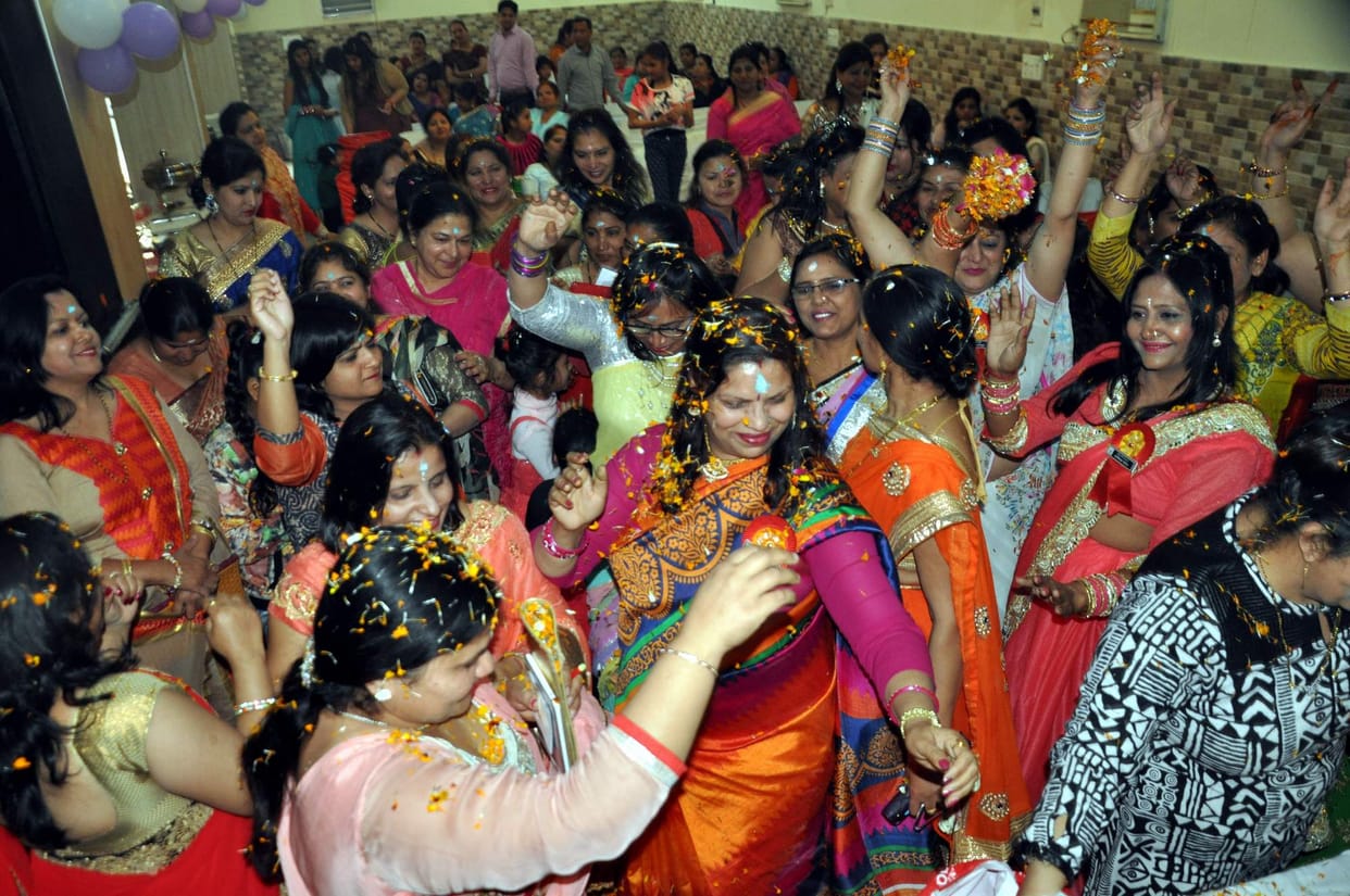 Women played Flower holi