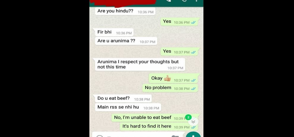 du student arunima bhattacharya lashes out at her classmate for comparing beef eating with incest