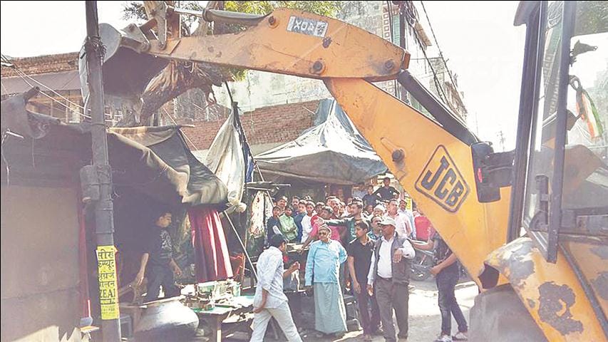 Business protested against encroachment