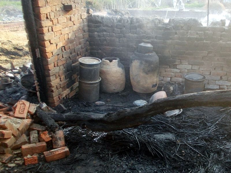 Fire three houses, a dead buffalo