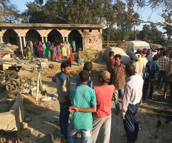 fire in a village in sultanpur.