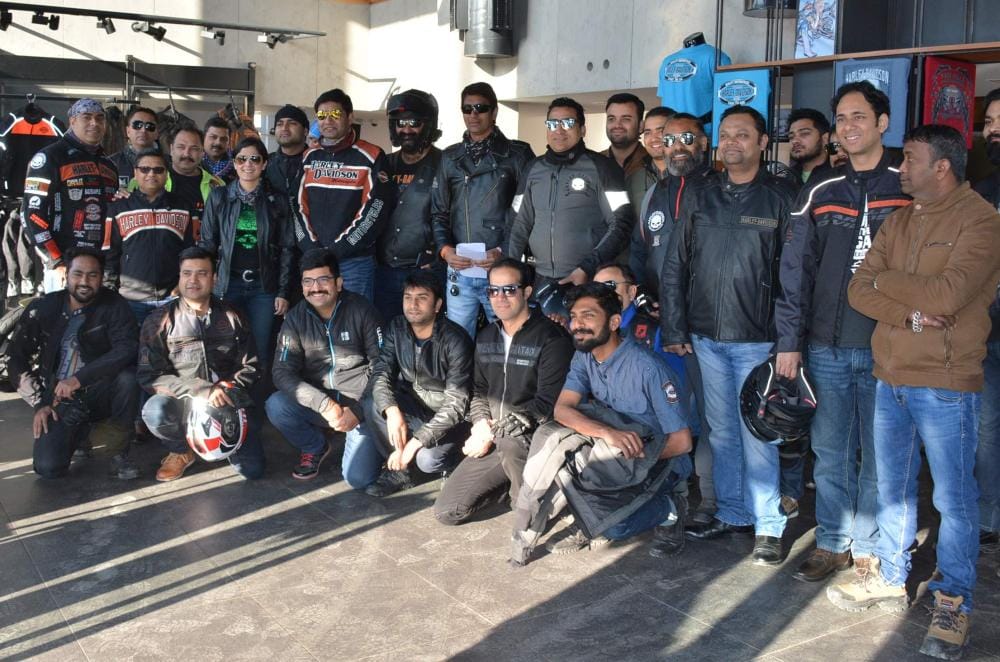 harley devidson rally on dehradun roads