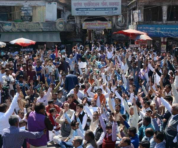 jwellers protest in Lucknow.