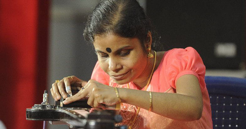 Singer Vaikkom Vijayalakshmi first to play Gayathri veena for five hours, sets world record