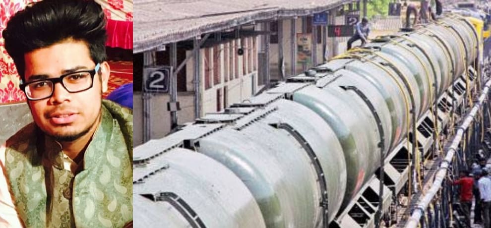 Take selfies petrol tanker train climbed, OHE wire catching death