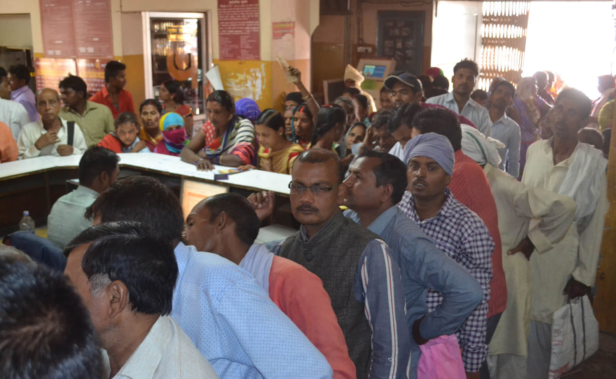due to comong holidays, crowd in banks