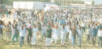 farmers, raily, protest, road jaam, railway track jaam, kaithal