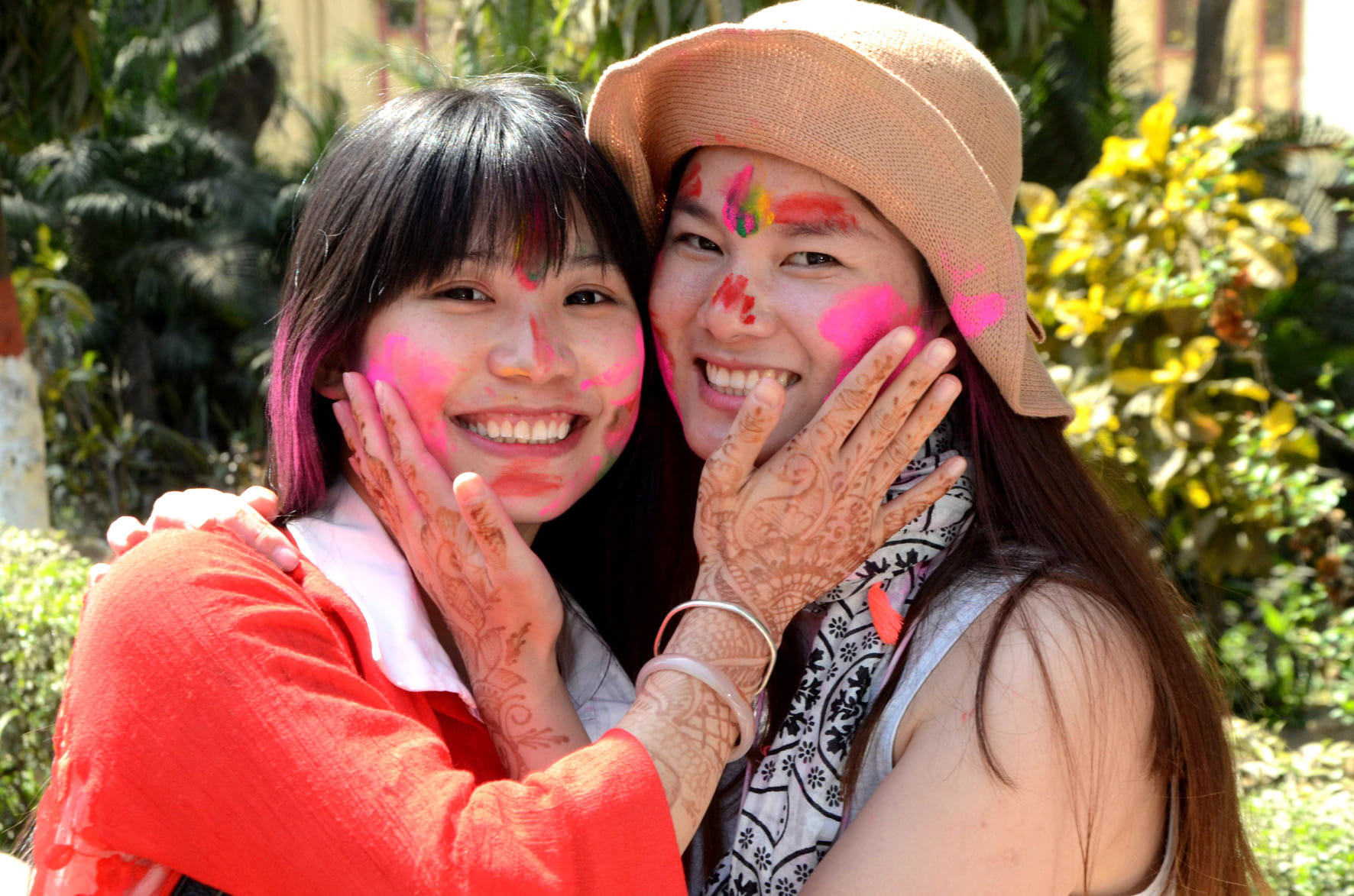 holi celebration in college campus of varanasi