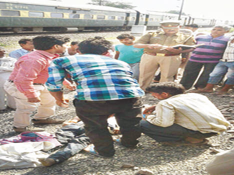 Young man cut off by train