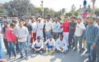 people protest, road jaam, petrol, case file, kaithal