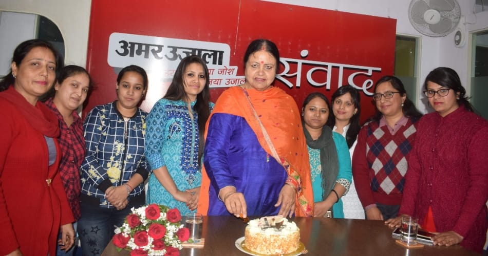 chandigarh mayor asha jaiswal at amarujala chandigarh office, samwad program