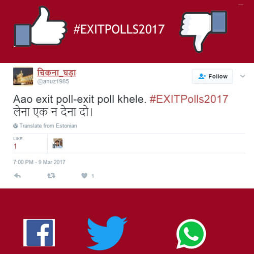social media reactions on exit polls 2017